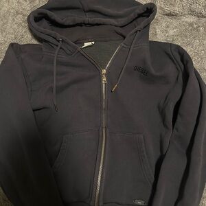 Diesel Men's Black Zip-Up Sweater